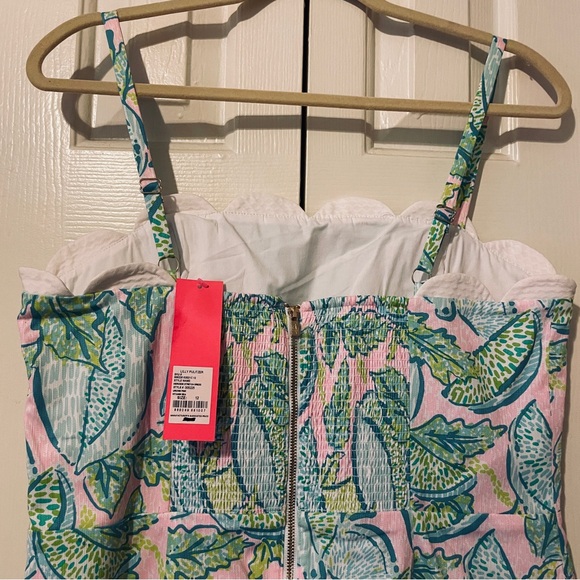Spaghetti strap mini dress in pink and green tones  by Lilly Pulitzer size 12 - Picture 4 of 8
